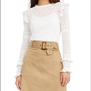 Never worn INC ruffle-trim sleeve pontelle sweater